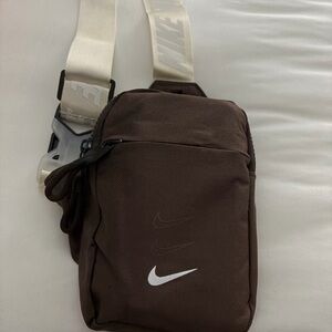 Nike Brown Belt Bag with White Strap